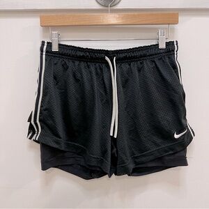 Nike dri fit black shorts with long liner underneath